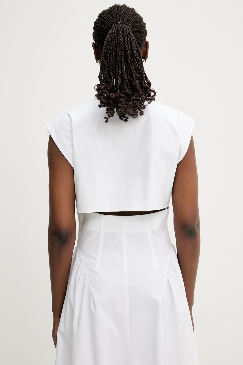 ワンピース SPORTMAX SS25 FABIANA DRESS (2512221092600 001) Sportmax cotton dress Fabiana white color 2512221092600 at