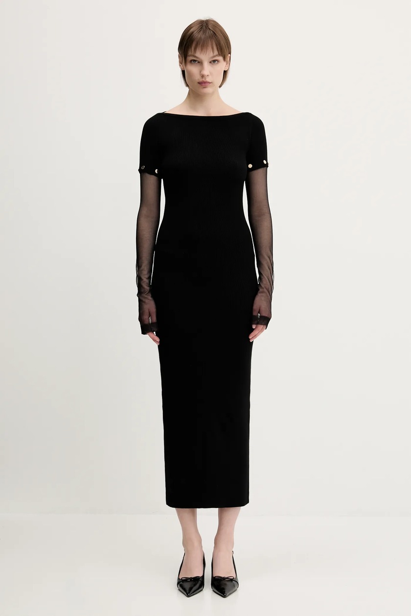 【関税&送料込】Sportmax Black Shirt Dress In Viscose Jersey Sportmax Black shirt dress in viscose jersey | TheDoubleF