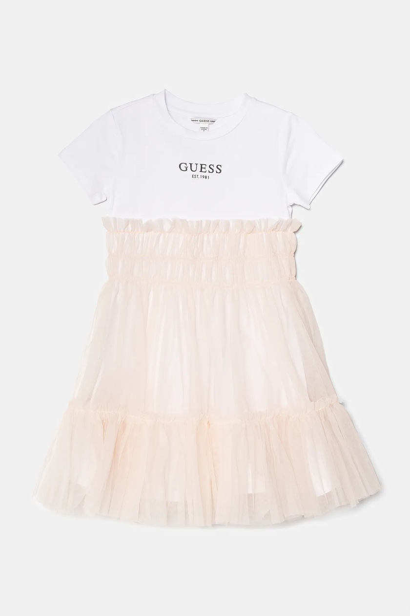 Abito Celeste Bimba Vestito Guess Per Bambine E Ragazze - Colore Celeste Primavera/Estate Vestito Occasioni Speciali Bambino - 2