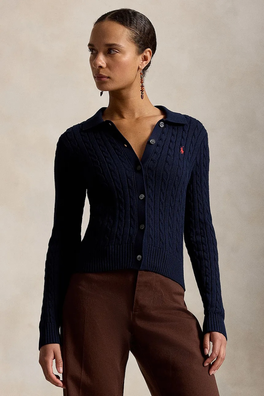 Polo Ralph Lauren cotton cardigan navy blue color 211891643 at PRM US Polo Ralph Lauren cotton cardigan navy blue color 211891643 at PRM US
