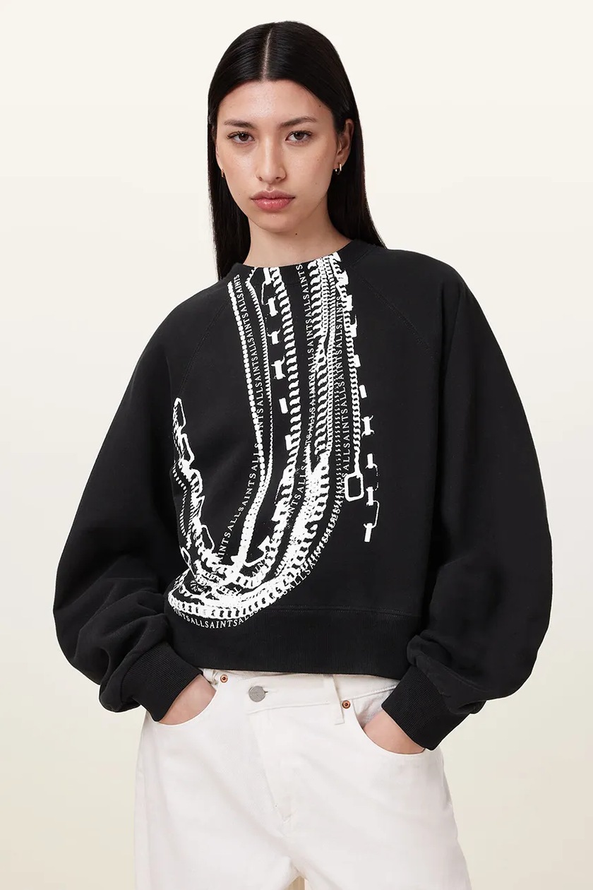 AllSaints Felpa 'STATIC ETIE' In Nero | ABOUT YOU - Foto 3