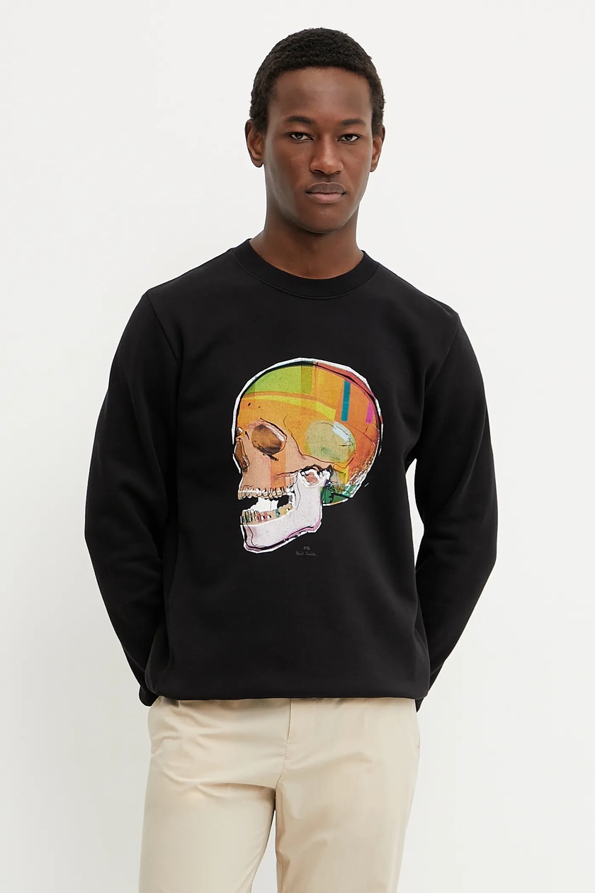 PS Paul Smith bluza bawełniana męska kolor czarny z