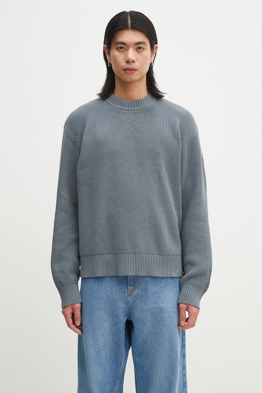 Maison Kitsuné woolen jumper Bold Fox Head Patch men's gray color