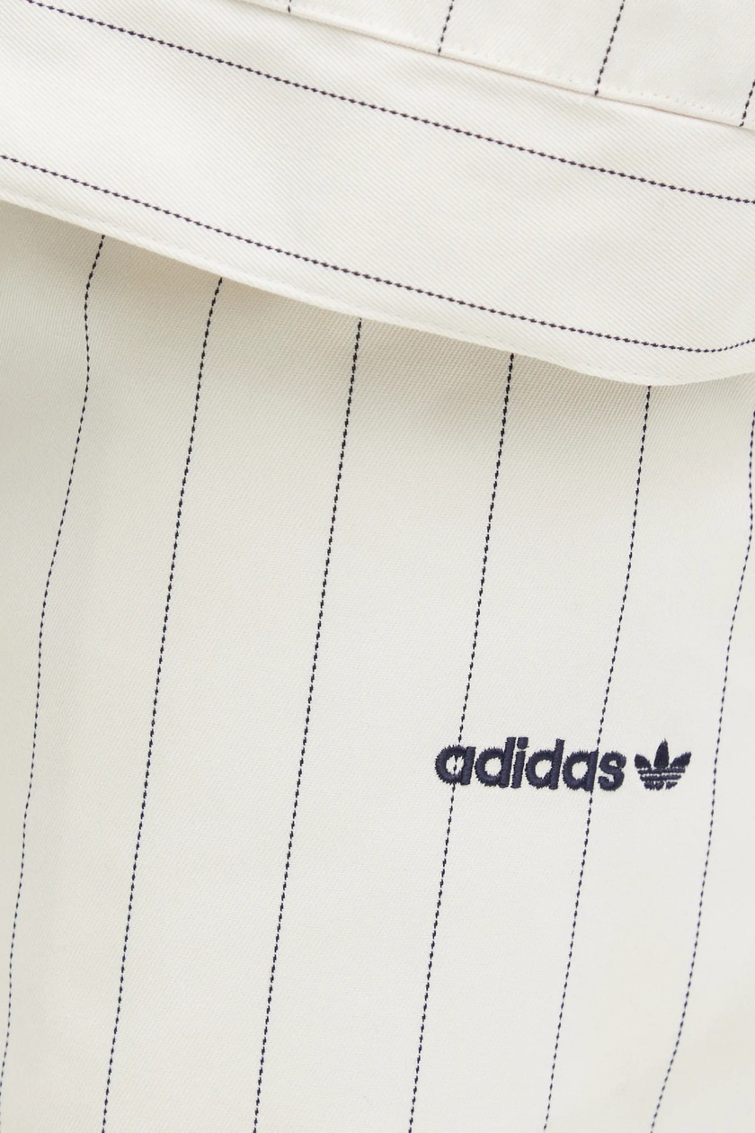 adidas Originals shorts PINSTRIPE SHORT women's beige color