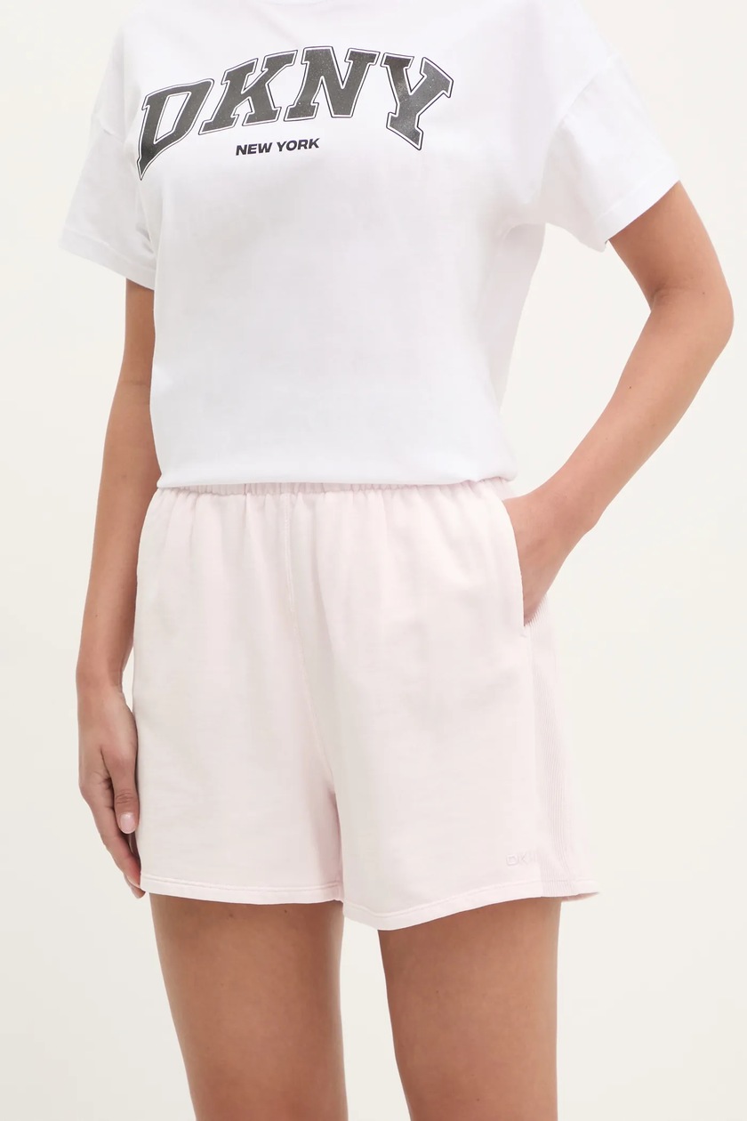 Bavlněné šortky Dkny, barva růžová