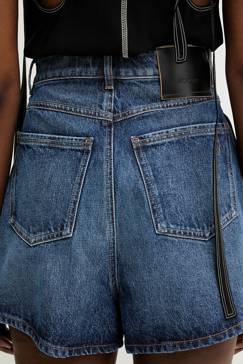 ショートパンツ SPORTMAX SS25 GHIRBA - Denim shorts (2512141032600 005) Sportmax denim shorts Ghirba navy blue color smooth