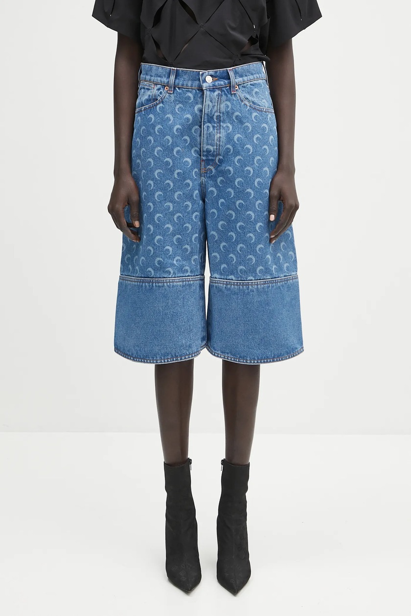 Marine Serre denim shorts Moon Laser Denim Skater PRM EU