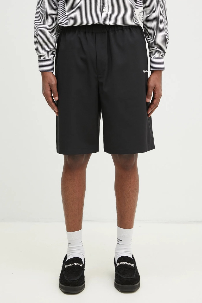 Wales Bonner leather shorts Ivy black color US25LE03.LE02.999 at