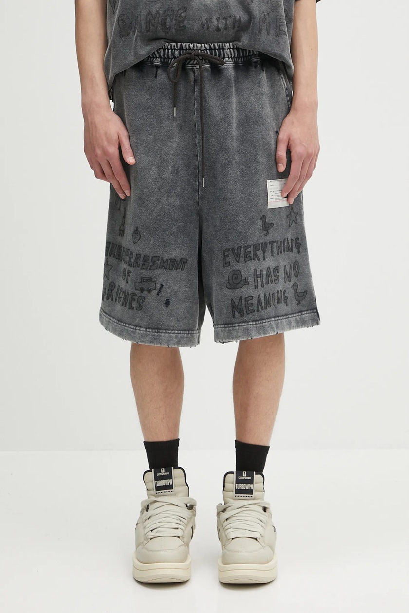 Maison MIHARA YASUHIRO cotton shorts Bleached Shorts black color