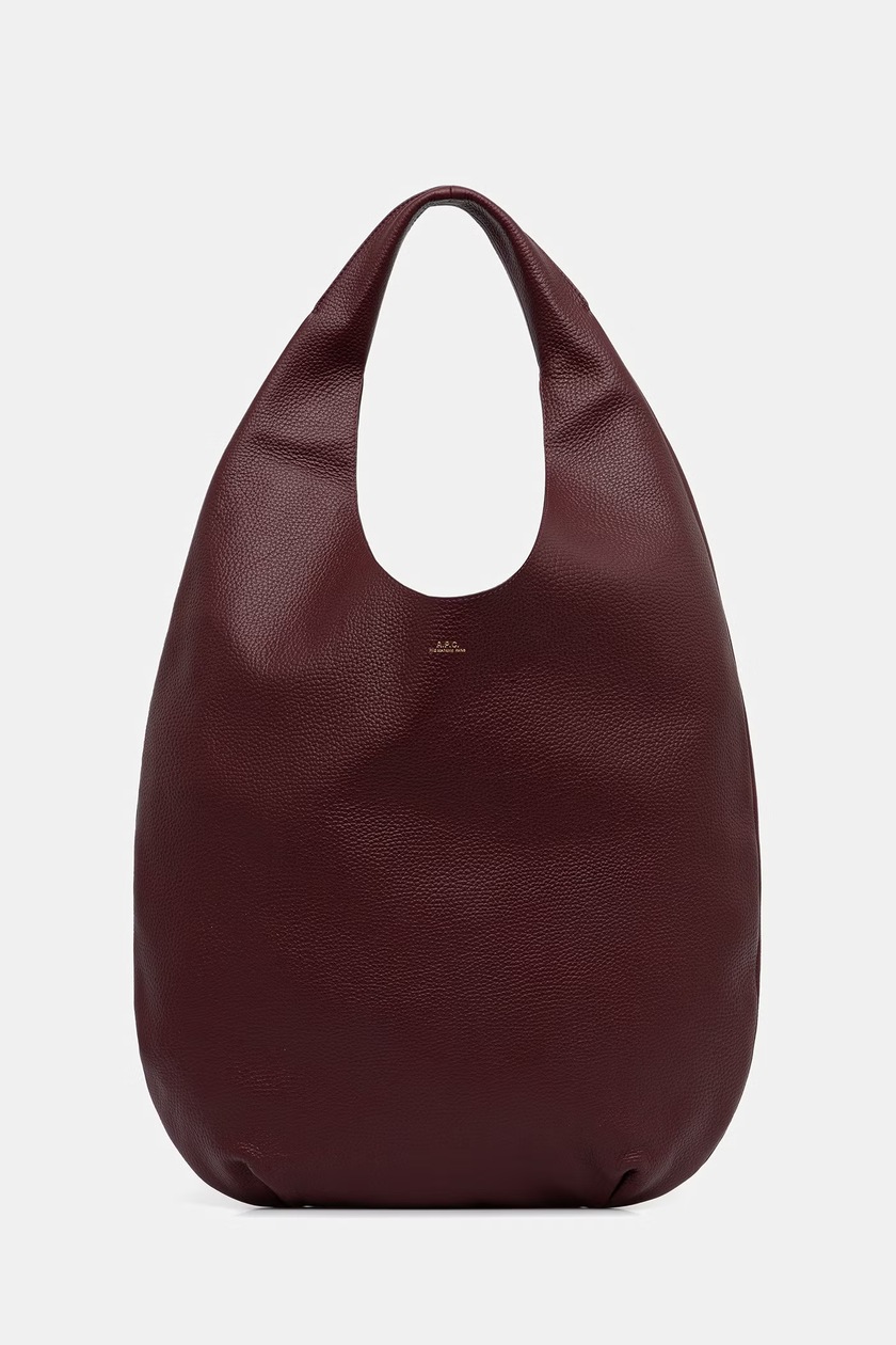 A.P.C. Sac Virginie Flap bag Women's leather maroon PXBRU.F61924