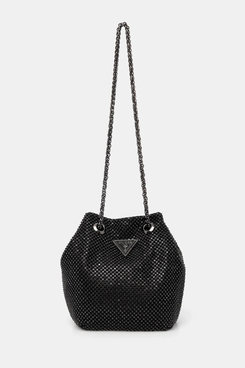 Τσάντα Guess ZALINA χρώμα: μαύρο, HWRB93 50750