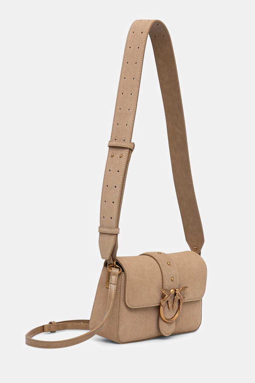 Pinko torebka zamszowa kolor beżowy 104340 A2CC | Answear.com