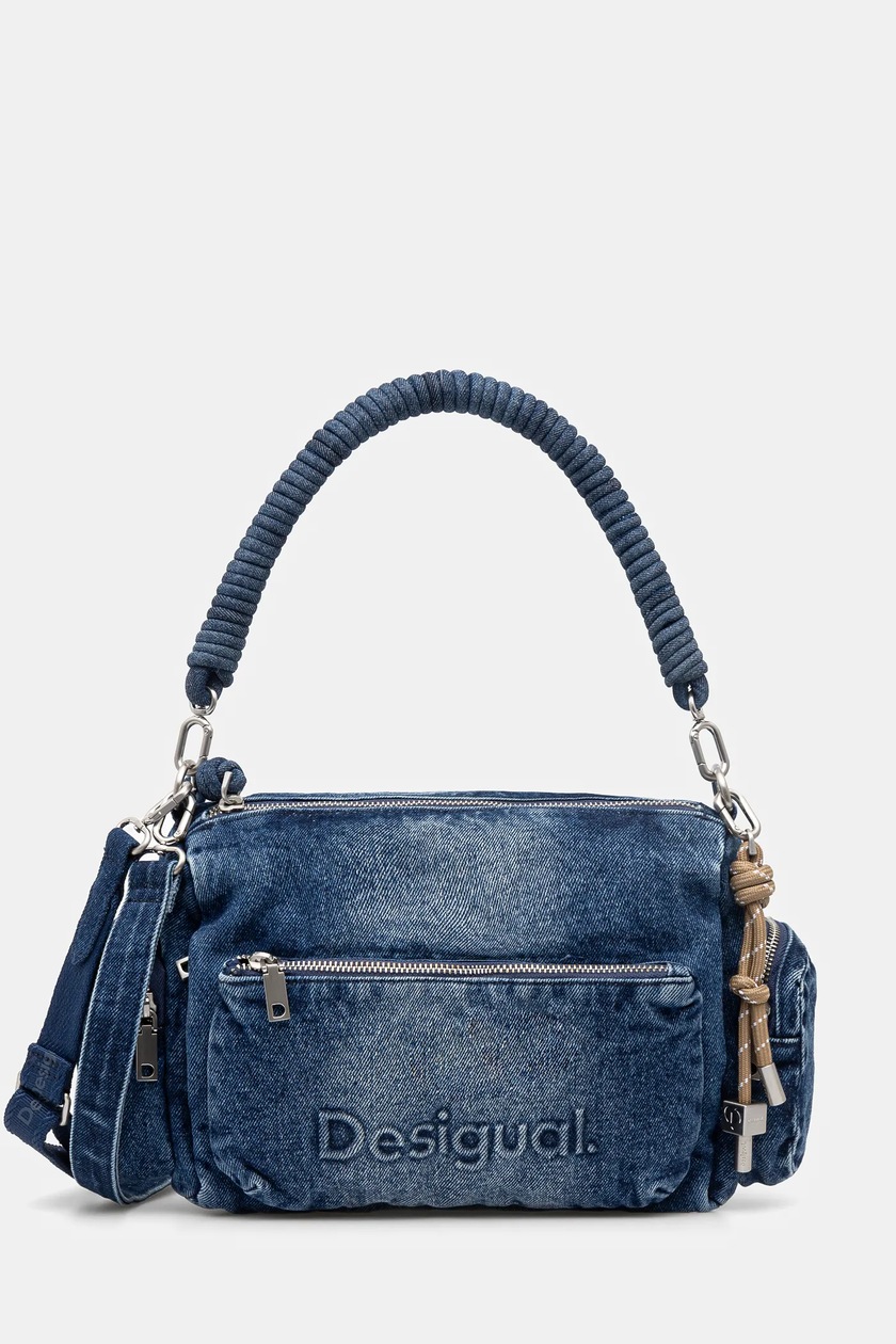 Desigual torebka HALF LOGO kolor niebieski 25SAXD22