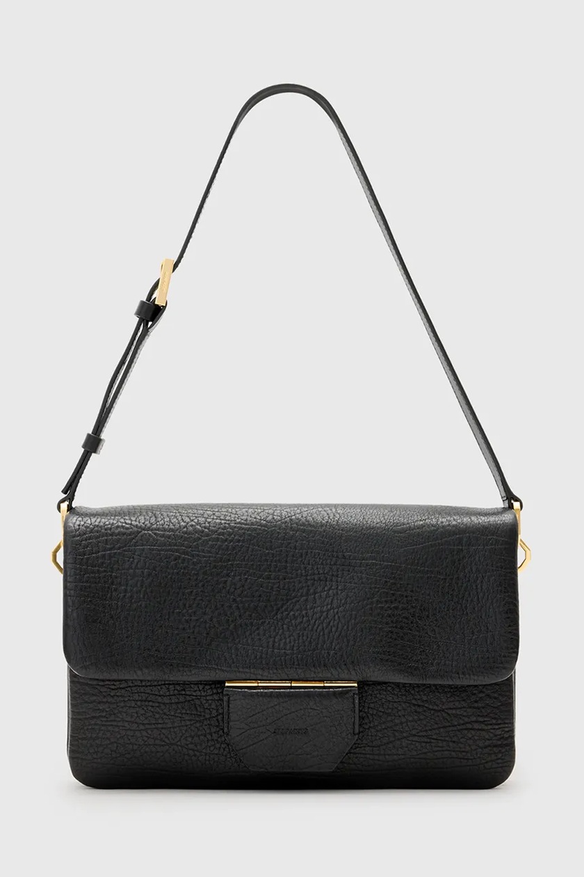 AllSaints torebka skórzana ZOE CROSSBODY kolor czarny WR537X