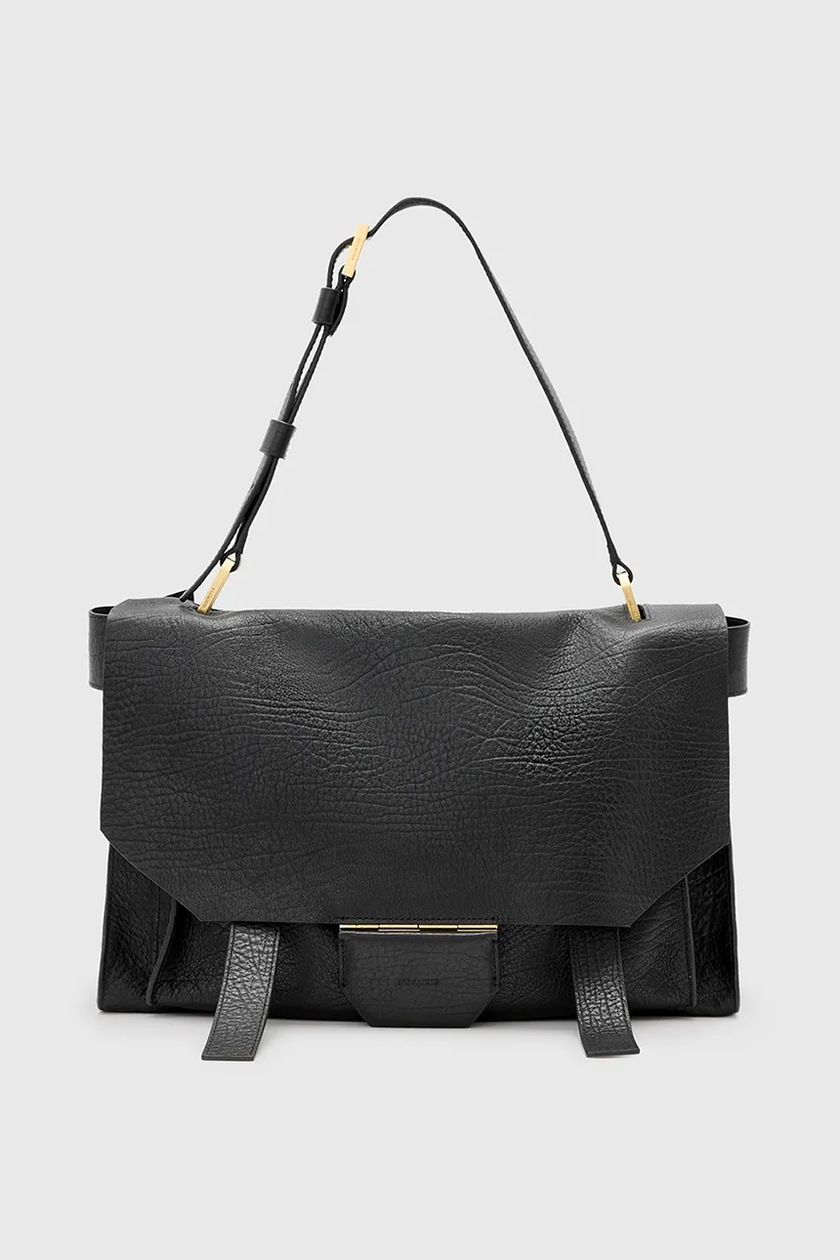 Kožená kabelka AllSaints URSA, barva černá