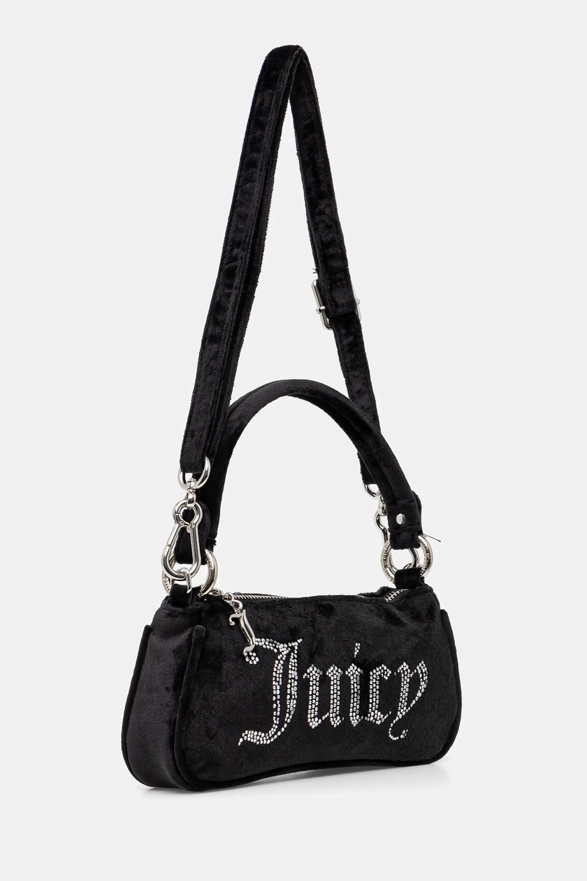 Juicy Couture torebka welurowa Kimberly kolor czarny