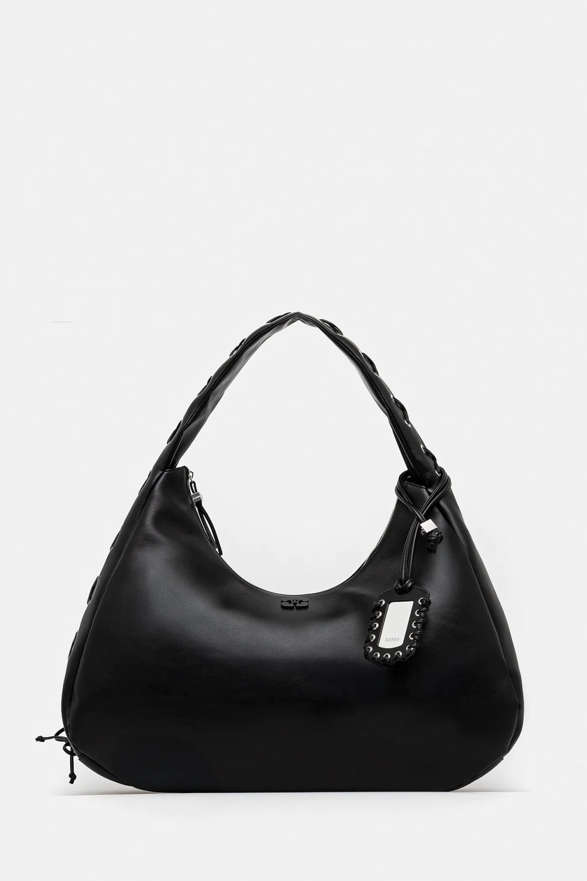 GANNI A6083 ショルダーバッグ Bou Bag Small Patent Croco Black Black Small GANNI Bou Bag | GANNI US