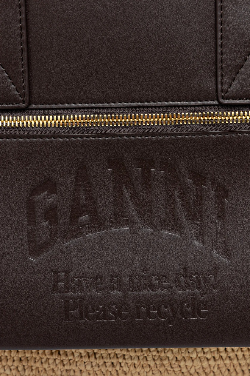トートバッグ Ganni Easy Medium Shopper Bag - Ganni - Raffia - Brown Brown Medium Raffia Tote | GANNI US