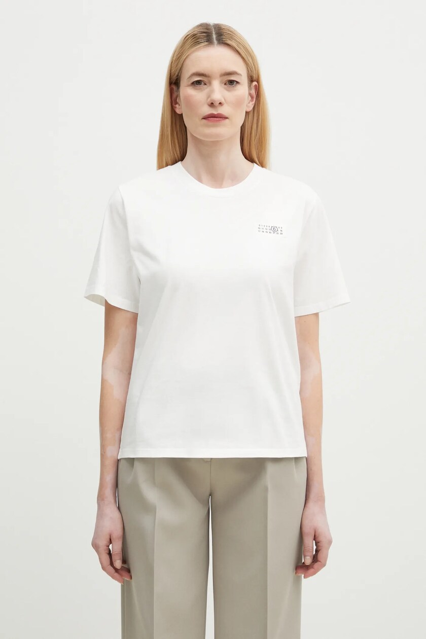 Sporty & Rich cotton t-shirt Running Man women's white color
