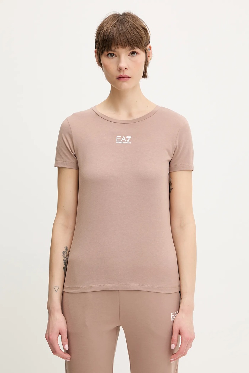 EA7 Emporio Armani t-shirt damski kolor brązowy TJDQZ.8NTT65