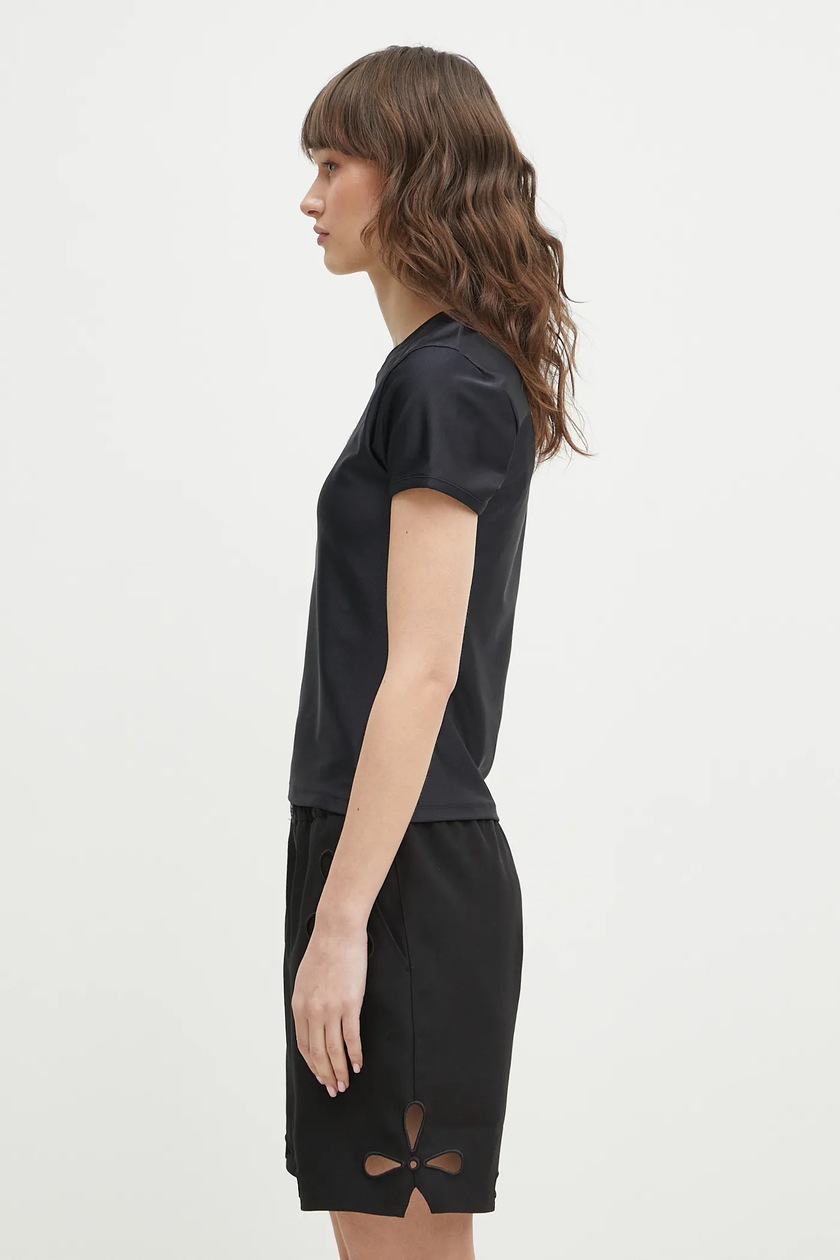 Tシャツ・カットソー COPERNI Woman T-Shirt Black COPJS07CRF3023 BLK Coperni t-shirt Crystal Logo women's black color
