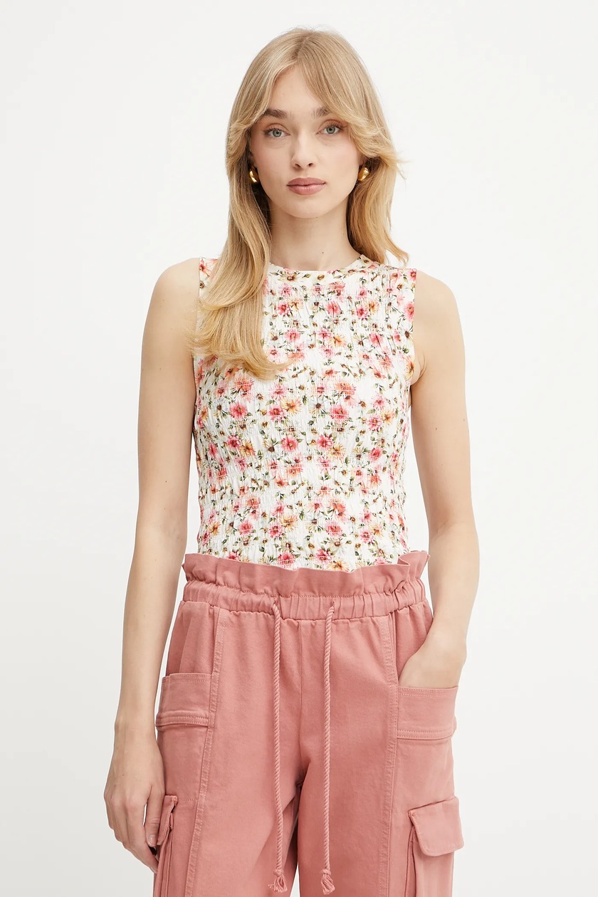 Guess top MARIKA damski kolor beżowy V4YP11 KCD02 | Answear.com