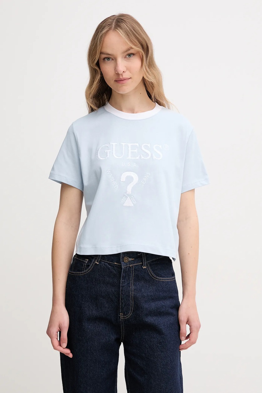 ◎NEITHERS◎ GARMENT DYED T FOR WOMEN ECRU NEB4MWTS201EC Guess t-shirt welurowy COUTURE kolor beżowy V4BI29 KBXI2