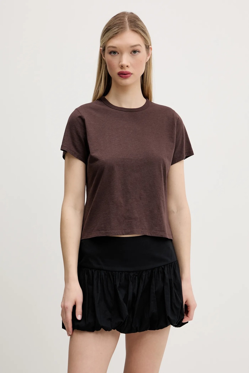 Pinko t-shirt kolor brązowy z półgolfem 104167 A1DE