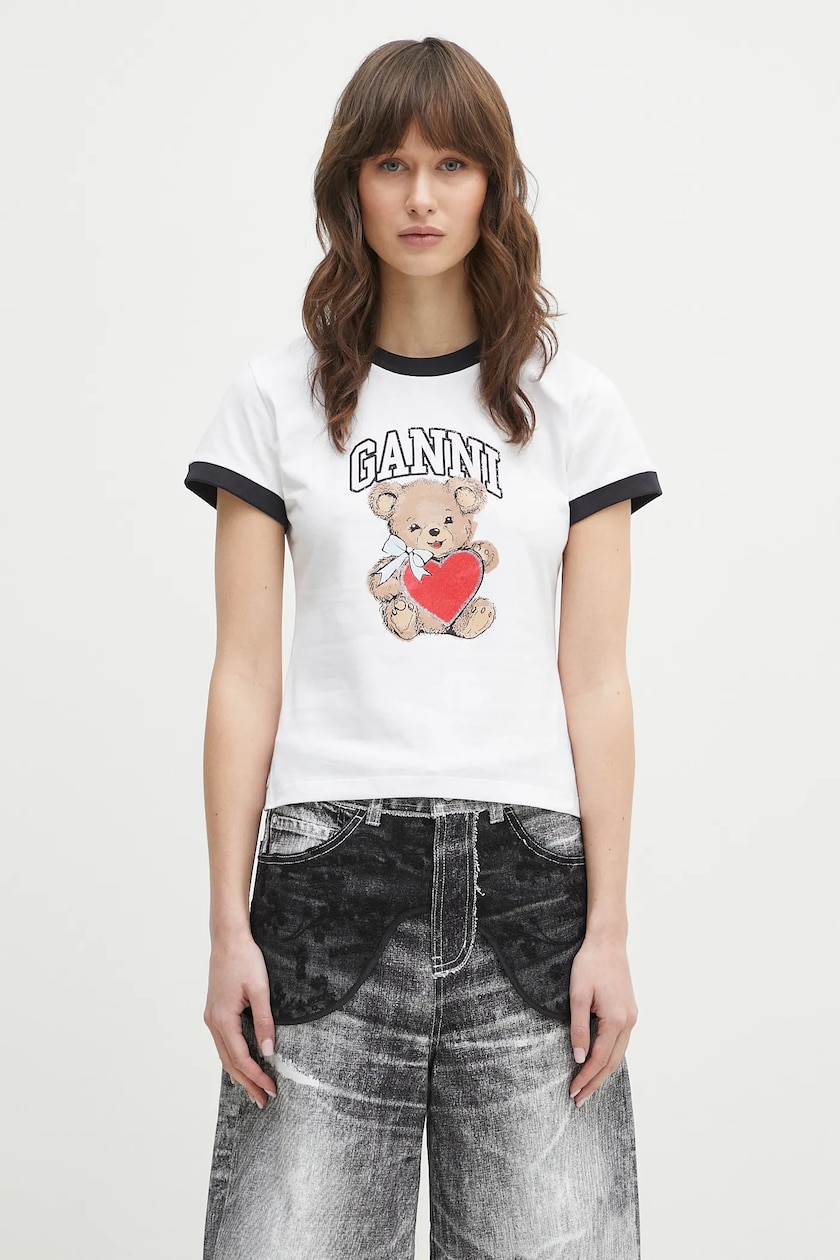 GANNI cotton t-shirt Thin Jersey GoGo Relaxed T-shirt PRM EU GANNI cotton t-shirt Thin Jersey GoGo Relaxed T-shirt PRM EU