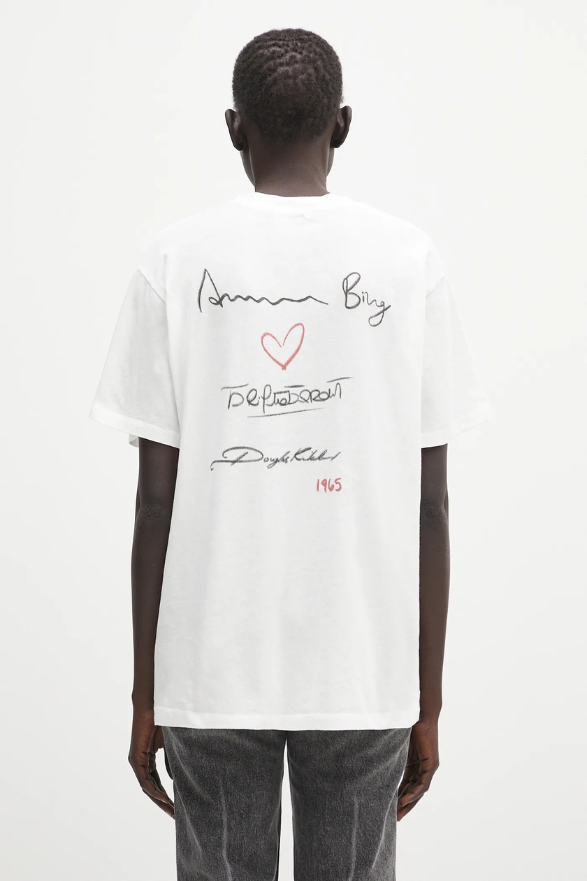 Anine Bing Tシャツ ブリジット・バルドー White 白 レディース Anine Bing cotton t-shirt Lili Tee Ab X Dk X Brigitte Bardot
