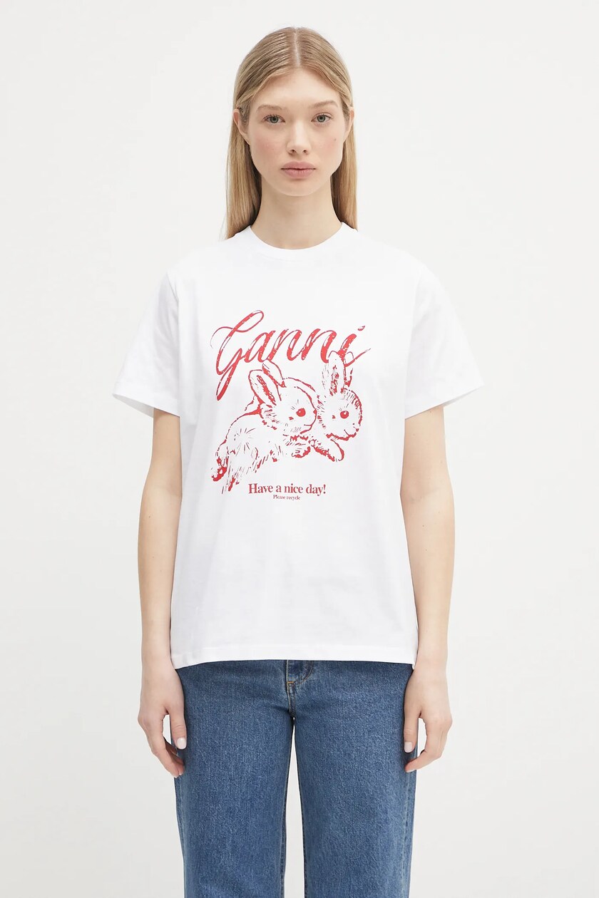 GANNI(ガニー)のBasic Jersey Owls Relaxed T－shirt通販