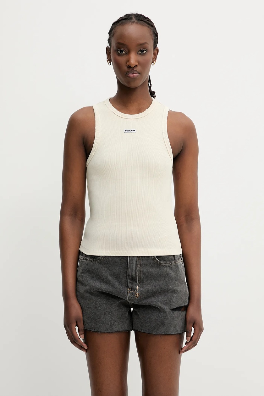 adidas Originals top Terry Crop Tank women's beige color JH0622 at