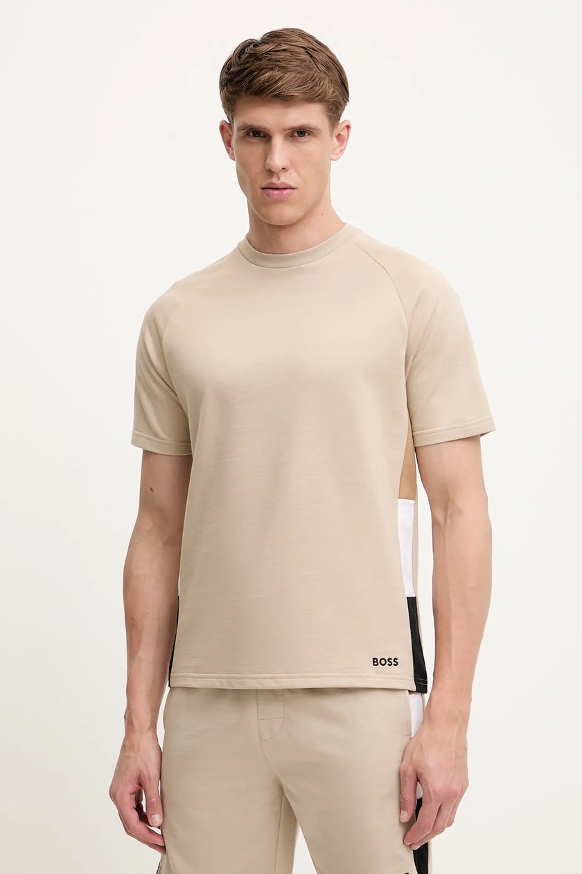 90s LQ MEN by WORK’S & FRIENDS カットソー T-shirt męski różowy z nadrukiem 15805-639 TERRACOTA