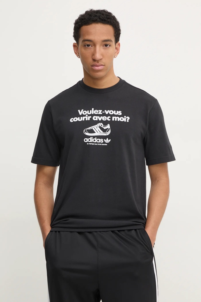 ● ADIDAS ● ORIGINALS OPEN LOGO TSHIRT adidas Originals t-shirt GRFX TEE męski kolor czarny z
