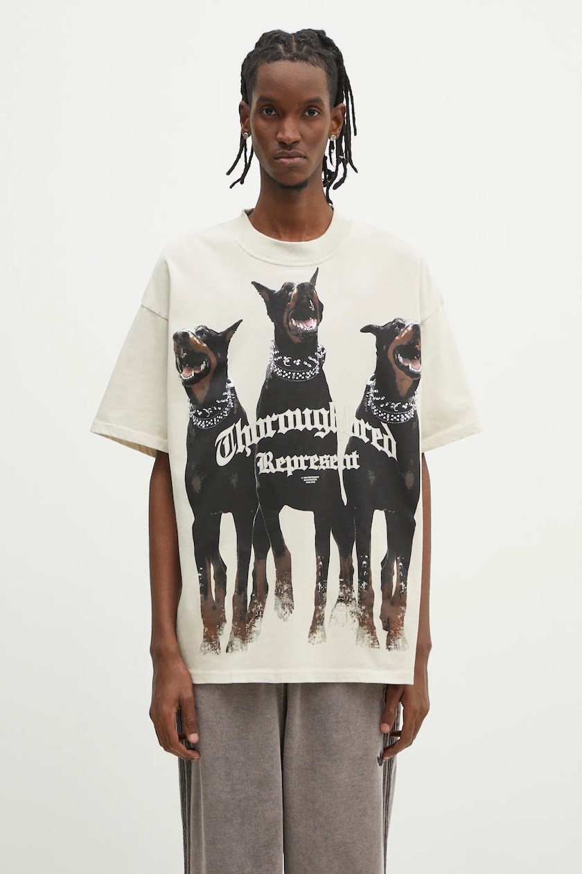 Represent cotton t-shirt Represent Owners Club men's beige Represent cotton t-shirt Represent Owners Club men's beige