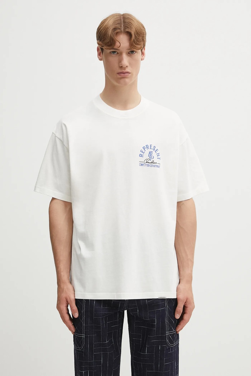 RHUDE cotton t-shirt Ponytail beige color with a print