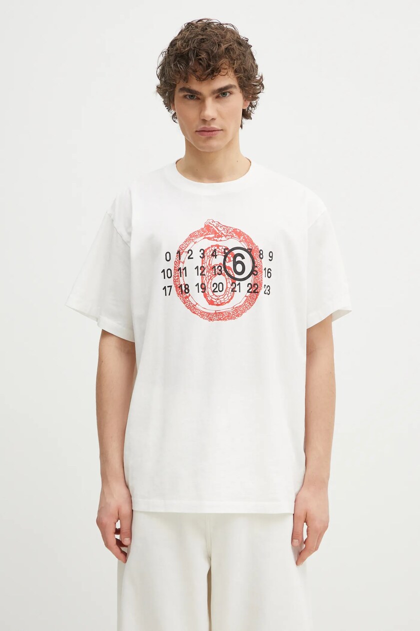 Mm6 Maison Margiela Graphic-print Cotton T-shirt In White
