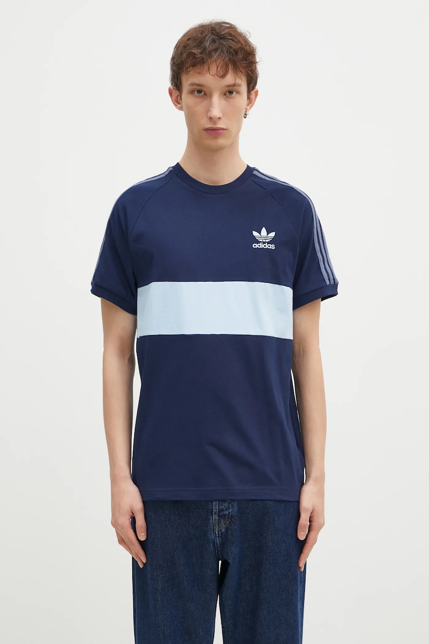 Adidas T-Shirt Da Uomo Blu Con Strisce - Azzurra Sport - Foto 3