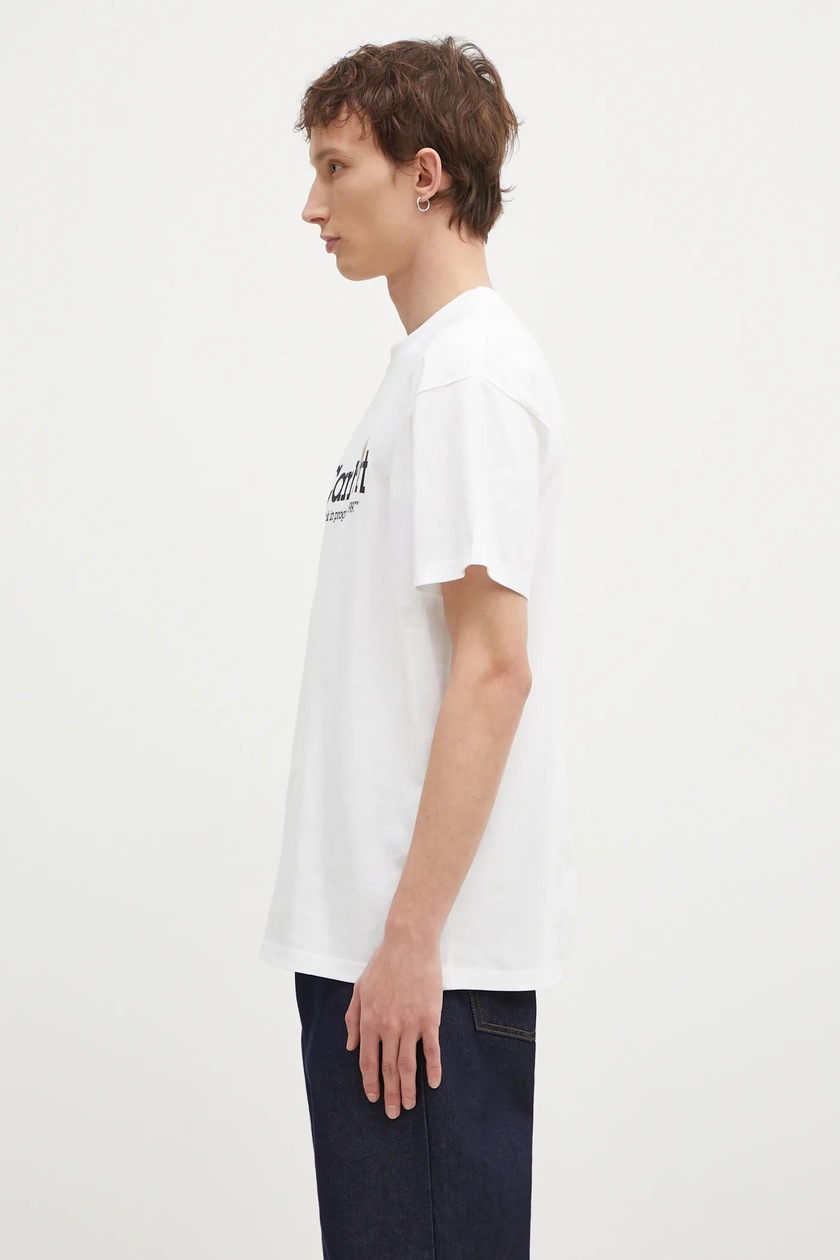 Carhartt WIP cotton t-shirt Label Script men's white color