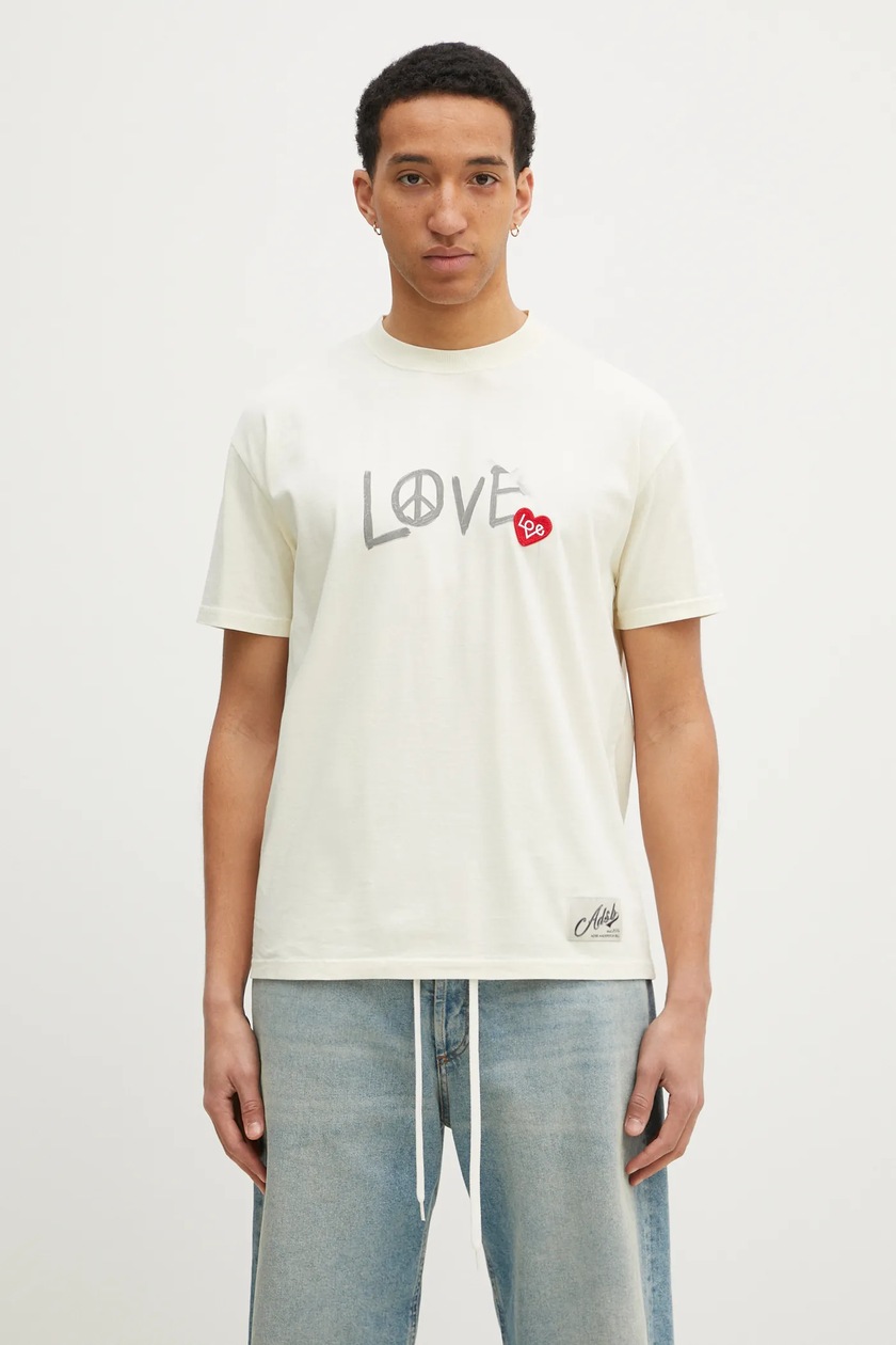 ★ANDERSSON BELL★ UNISEX REMY PRINTED TYVEK TSHIRT atb1269u Andersson Bell t-shirt Remy Printed Tyvek men's beige color