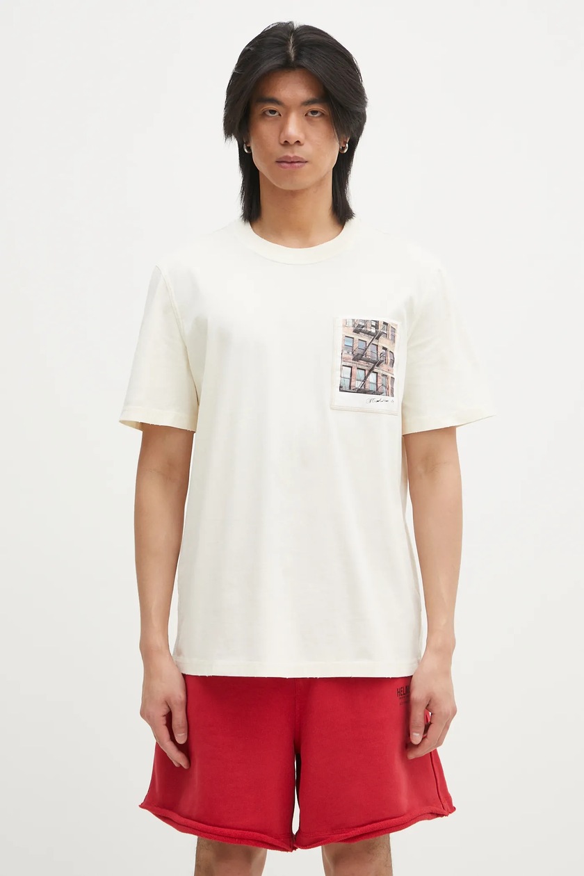 Tシャツ・カットソー DROLE DE MONSIEUR FW25 La Surchemise Laine (HJT254WO031 BL) Drôle de Monsieur cotton t-shirt Le T-Shirt Art de la Table