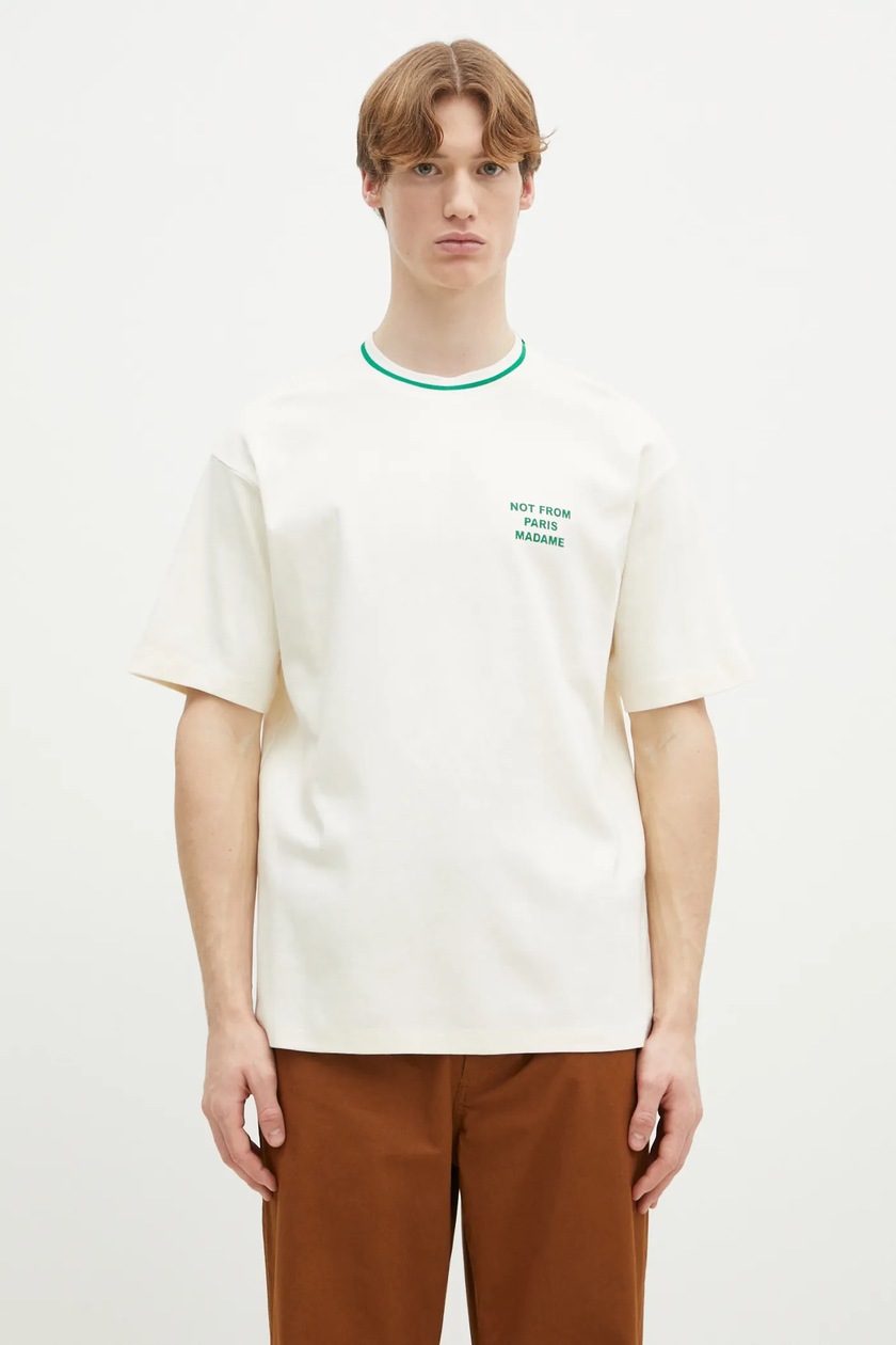 Fred Perry cotton t-shirt Embroidered T-Shirt men's beige