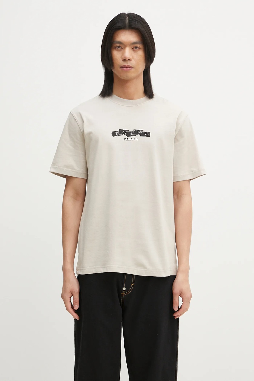 Andersson Bell t-shirt Remy Printed Tyvek men's beige color