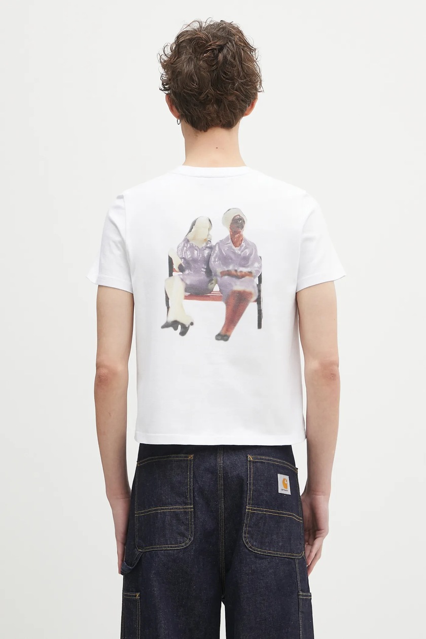 JW Anderson cotton t-shirt Anchor Embroidery Back Print PRM EU