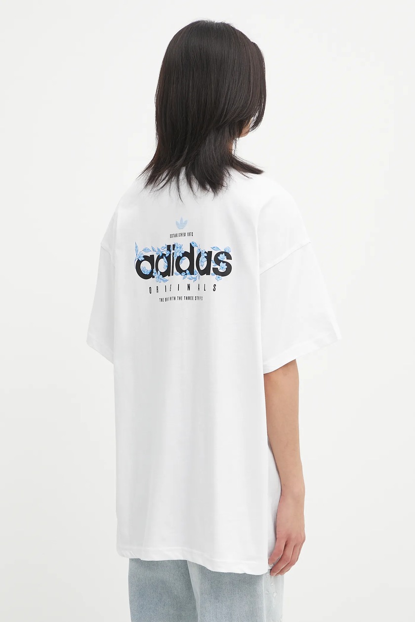 adidas Originals tricou Tennis Graphic Tee culoarea alb, cu