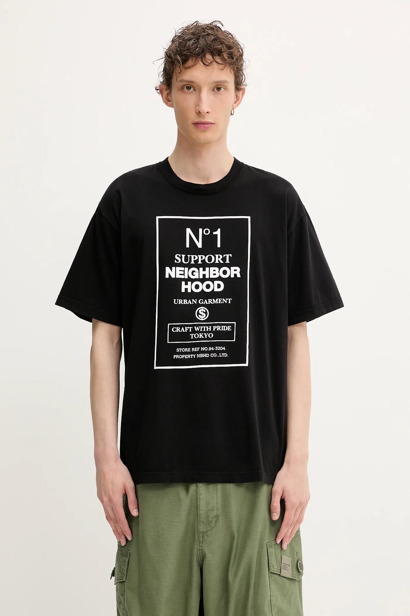 Neighborhood 24AW NH Logo Print Long Sleeve T-Shirt Gray XXL