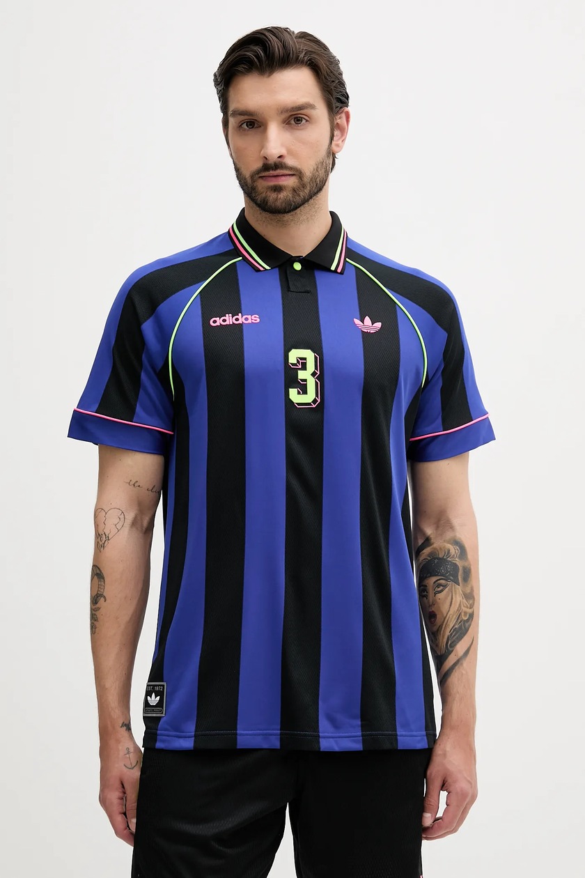 adidas Originals polo Jcquard Jersey męski kolor niebieski