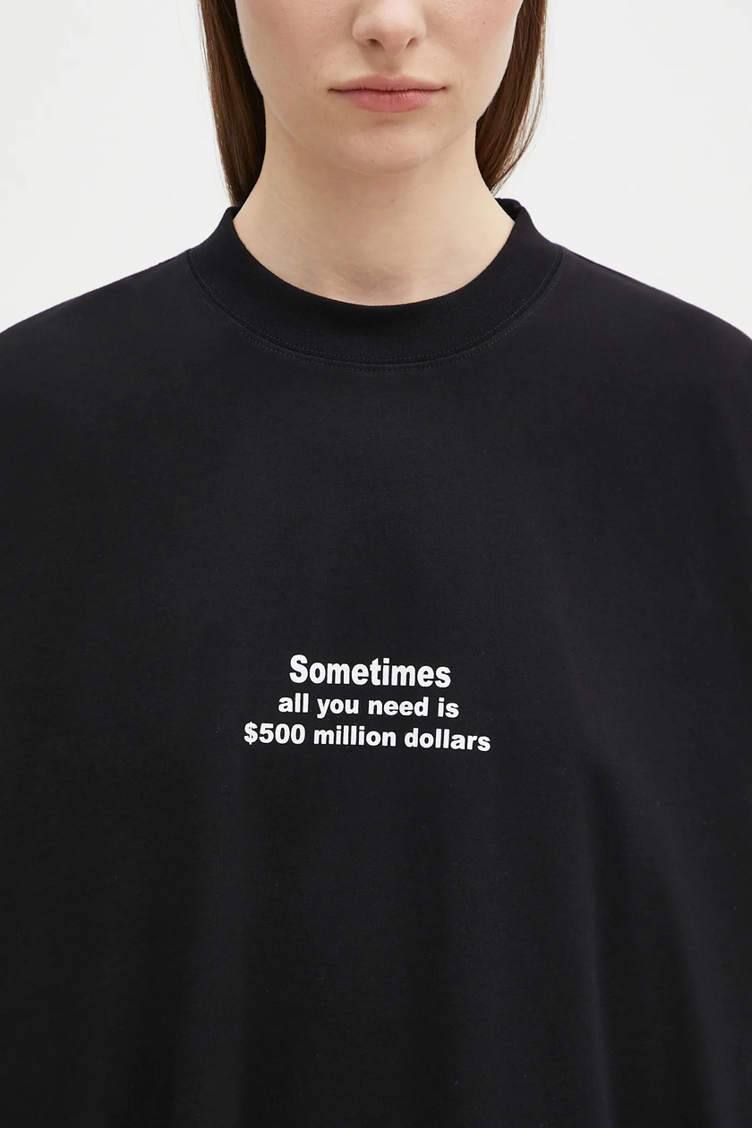 VETEMENTS cotton t-shirt 500 Million Dollars Oversized black VETEMENTS cotton t-shirt 500 Million Dollars Oversized black