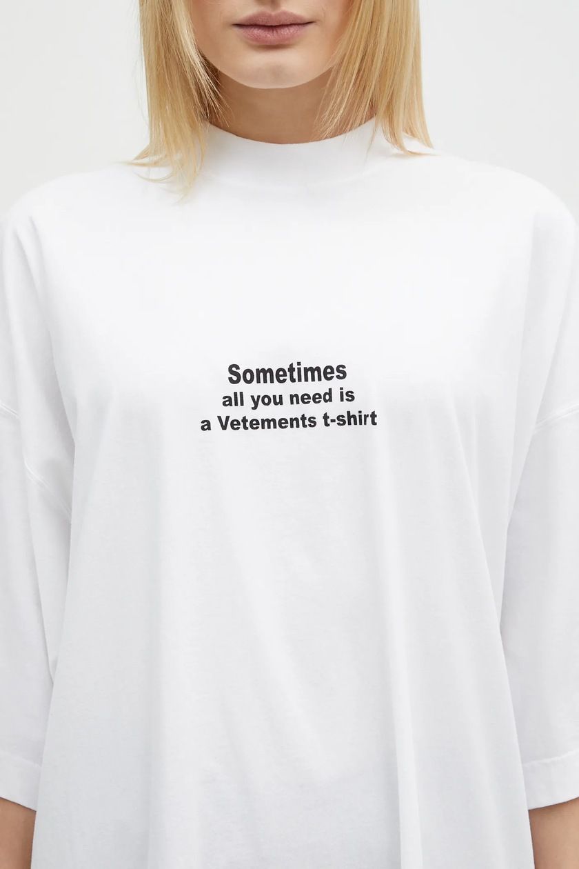【VETEMENTS】ホワイト All You Need オーバーサイズ Tシャツ ヴェトモン VETEMENTS オーバーサイズショートスリーブ（WHITE