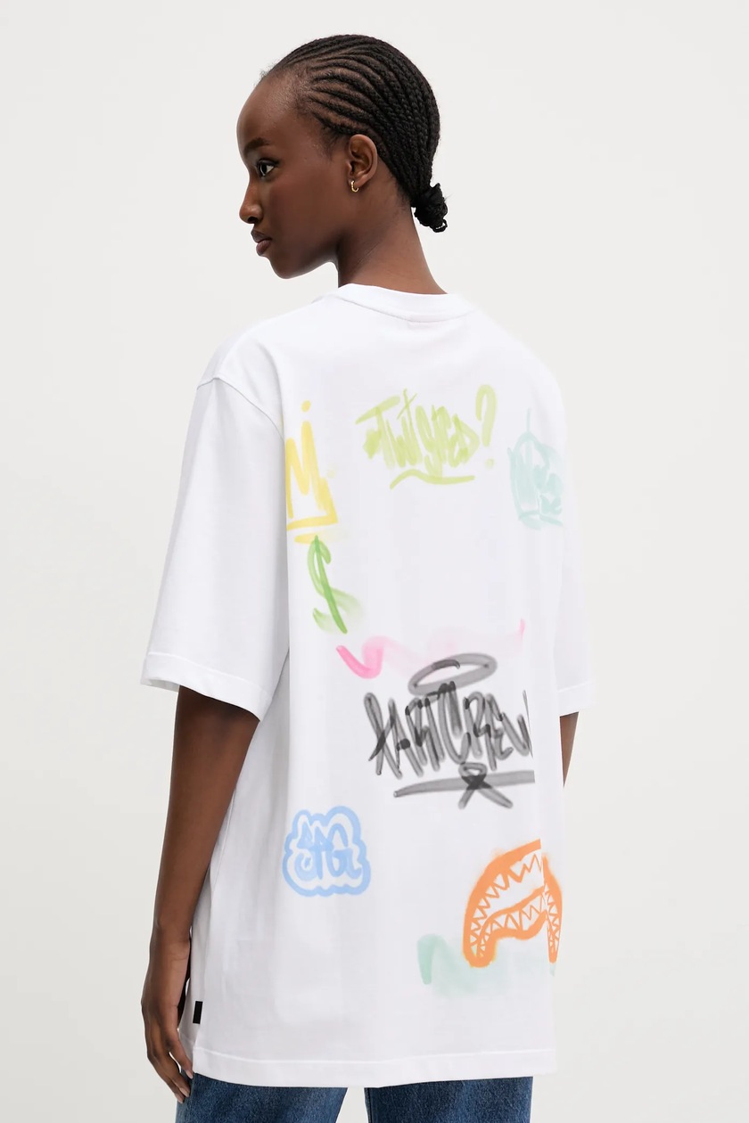 Tシャツ・カットソー SPRAYGROUND Men T-shirt White SP698 WHT Sprayground t-shirt bawełniany kolor biały z nadrukiem SP698